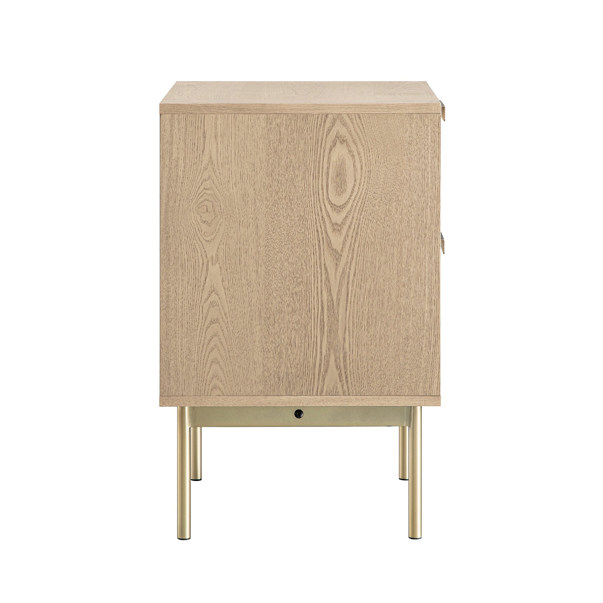 Table de Chevet Design Bois - Table de Nuit 2 Tiroirs Rangement