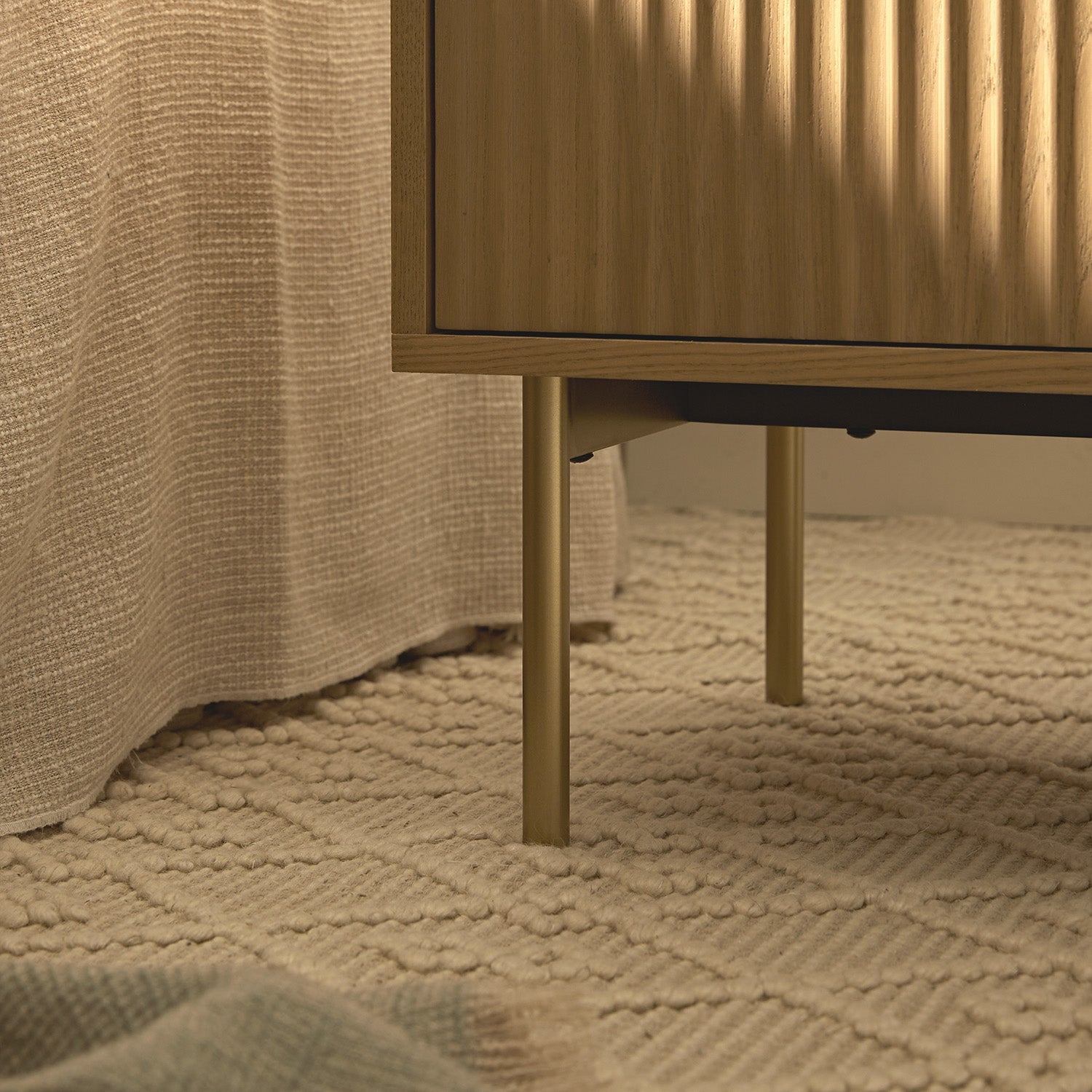 Table de Chevet Design Bois - Table de Nuit 2 Tiroirs Rangement