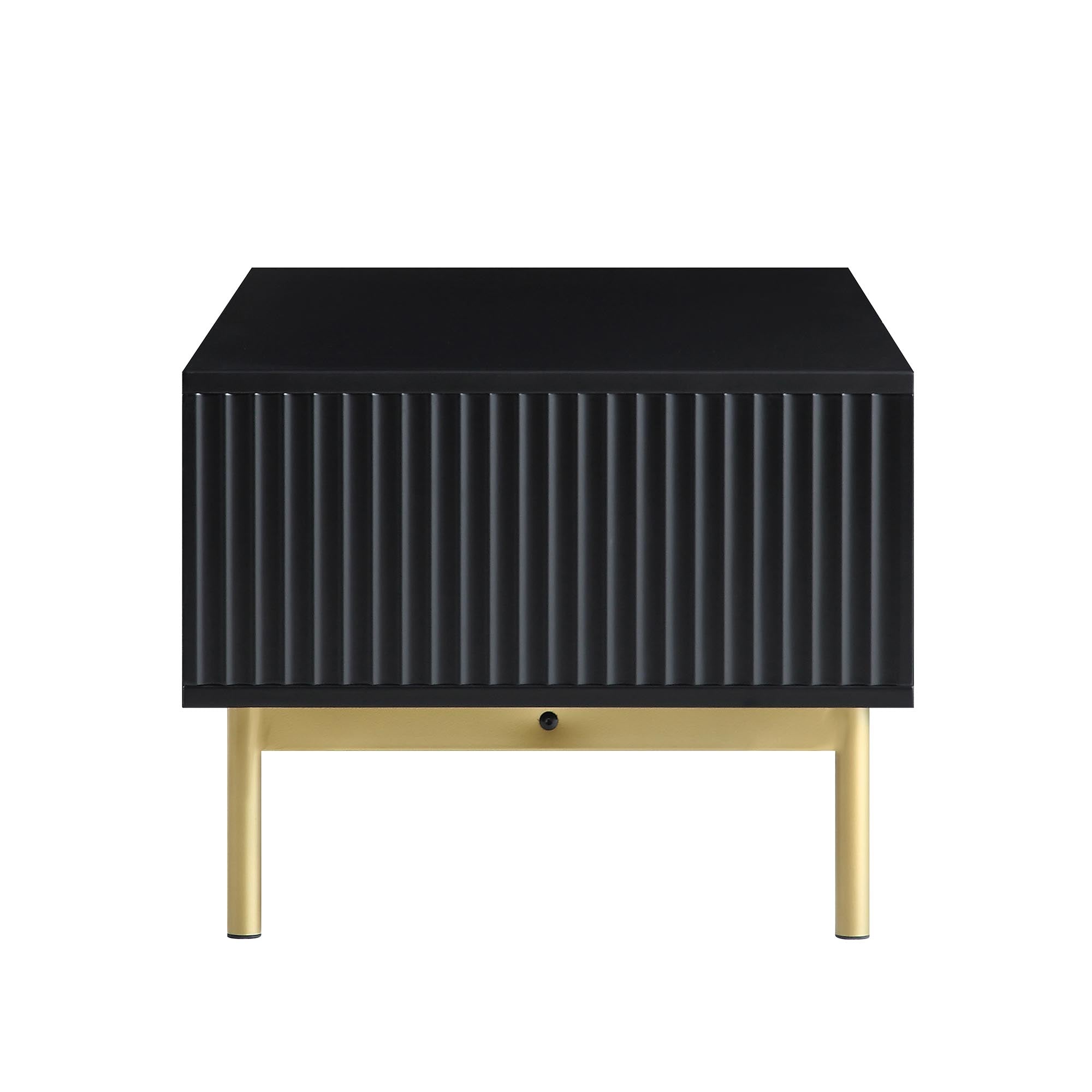 Richmond Ridged Coffee Table with Drawer, Matte Black