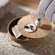 Bohdi Oak Round Rotating Coffee Table