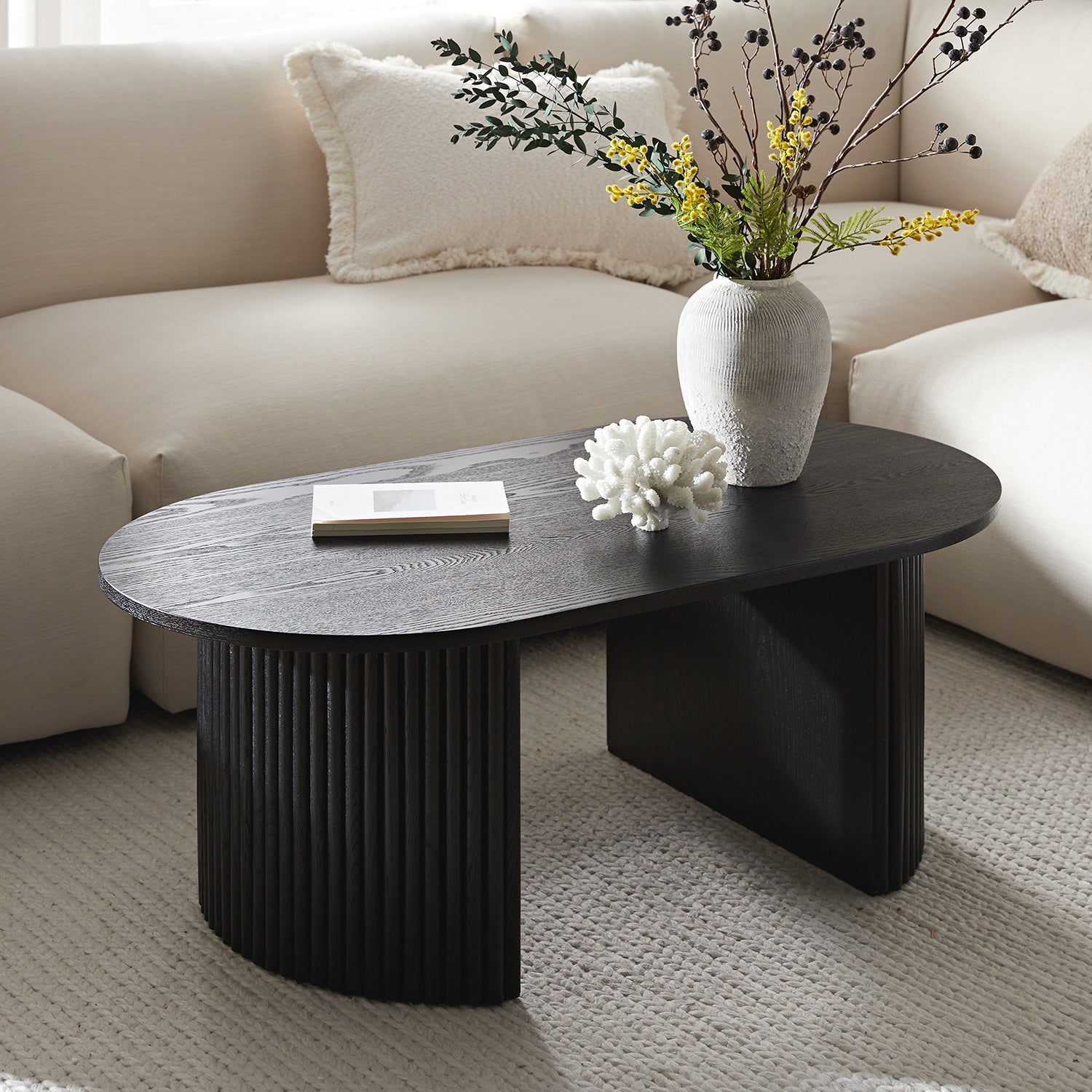 Maru Oval Coffee Table, Black