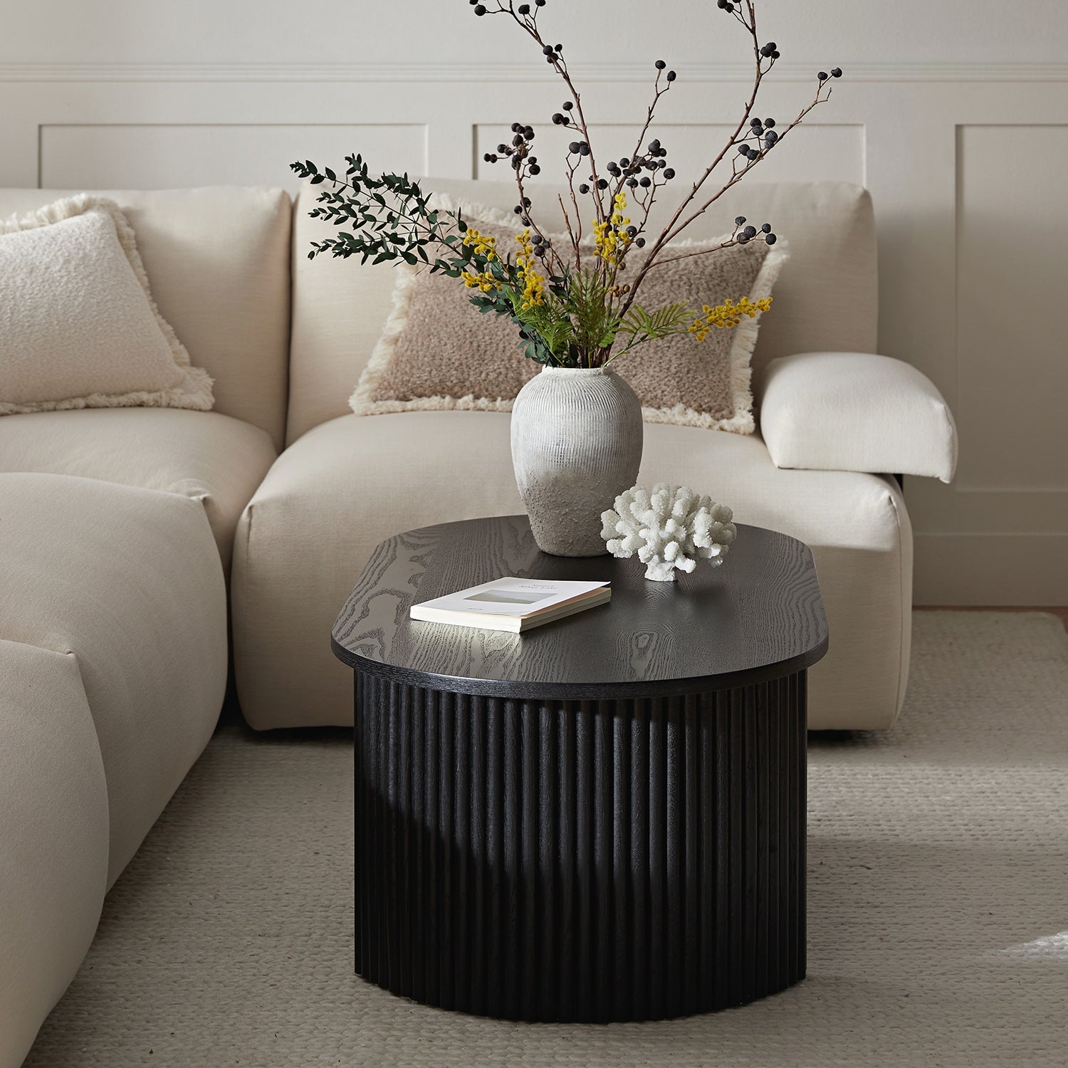 Maru Oval Coffee Table, Black