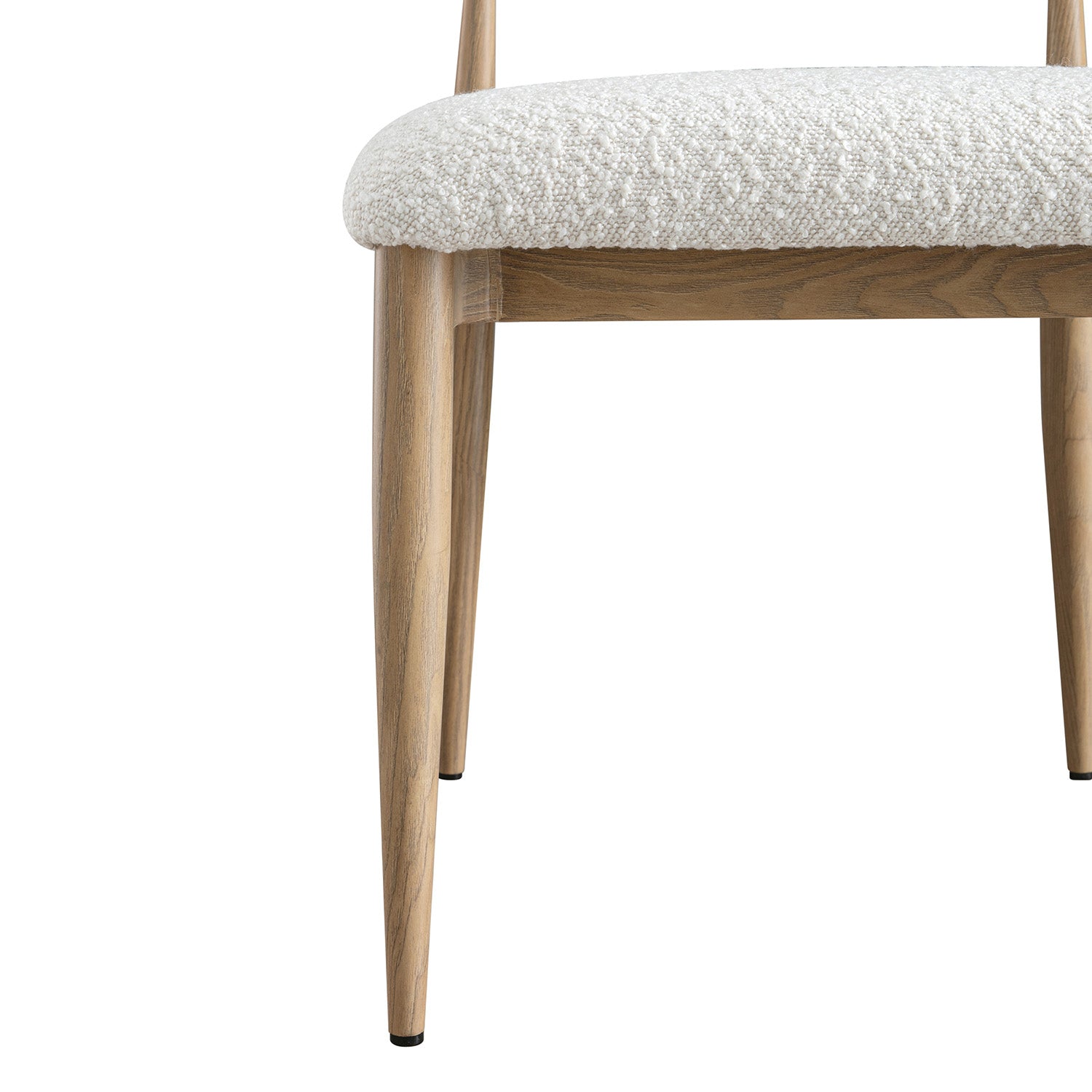 Dagmar Set of 2 Dining Chairs, Ecru Boucle | Natural Frame