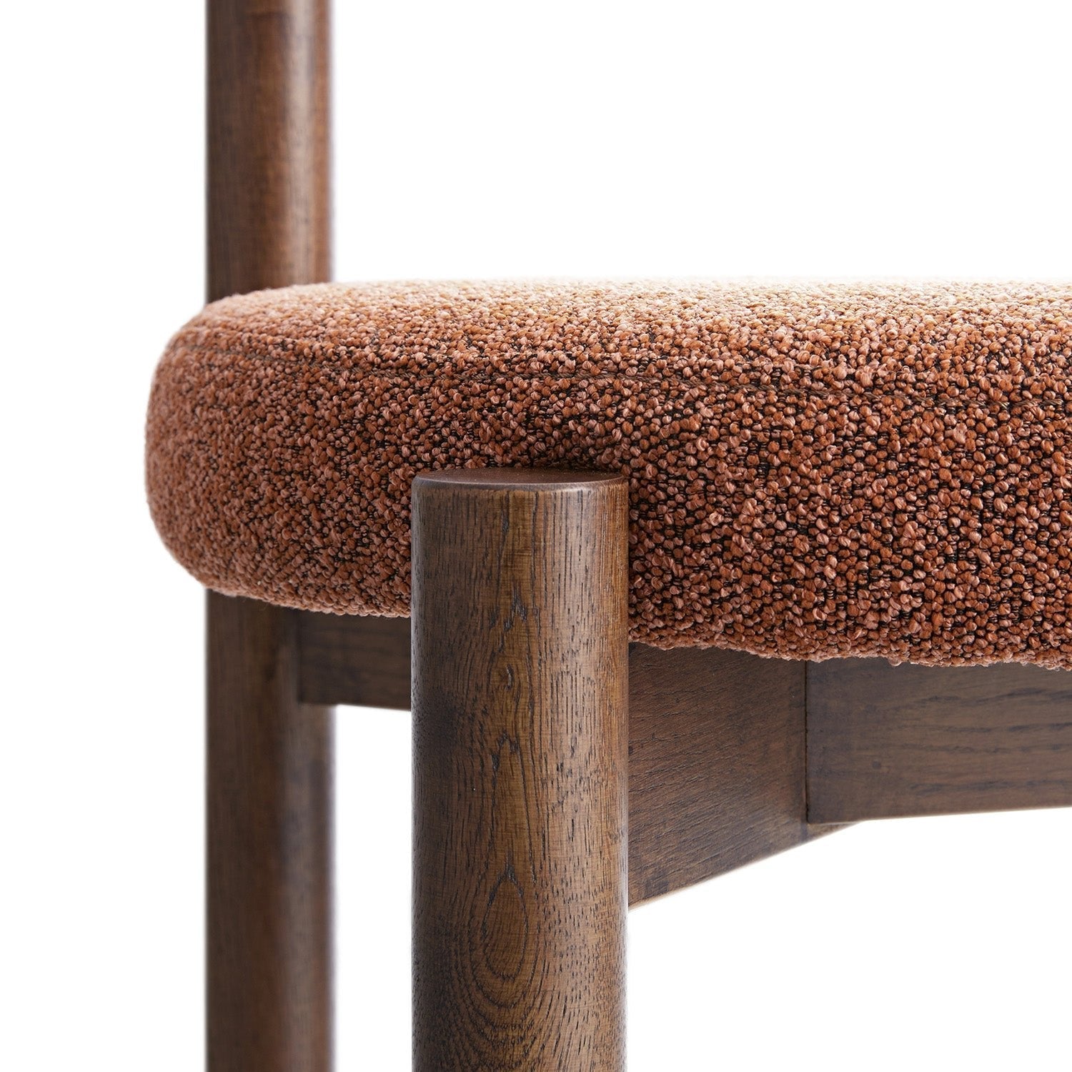 Demeter Dining Chair, Brick Boucle | Dark Walnut Frame
