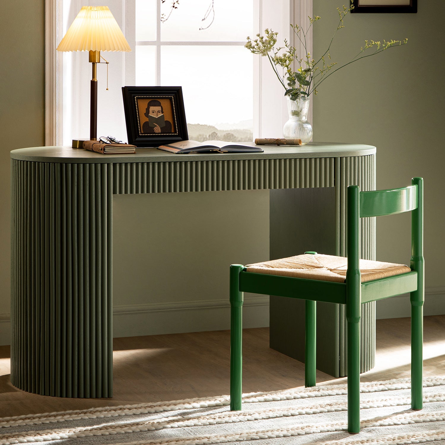 Minley 2-in-1 Dining Chair, Palm Green High Gloss
