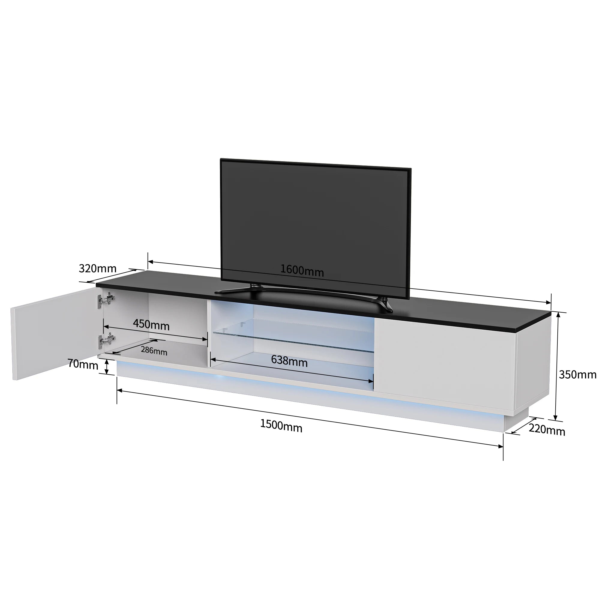 Meuble TV moderne avec éclairage LED intégré