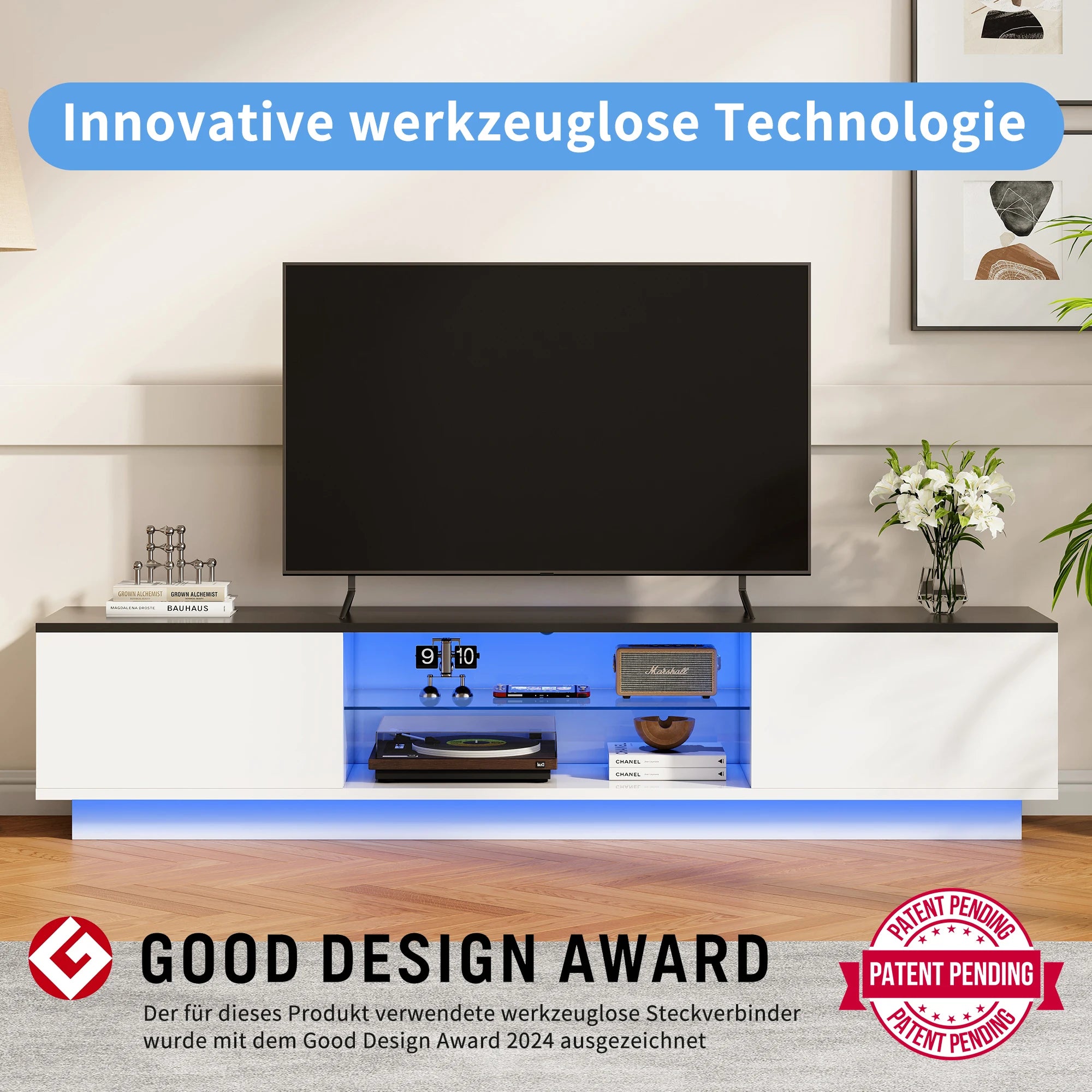 Meuble TV moderne avec éclairage LED intégré