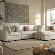 Lutyens Beige Linen Blend Modular Sofa, 3-Piece Chaise