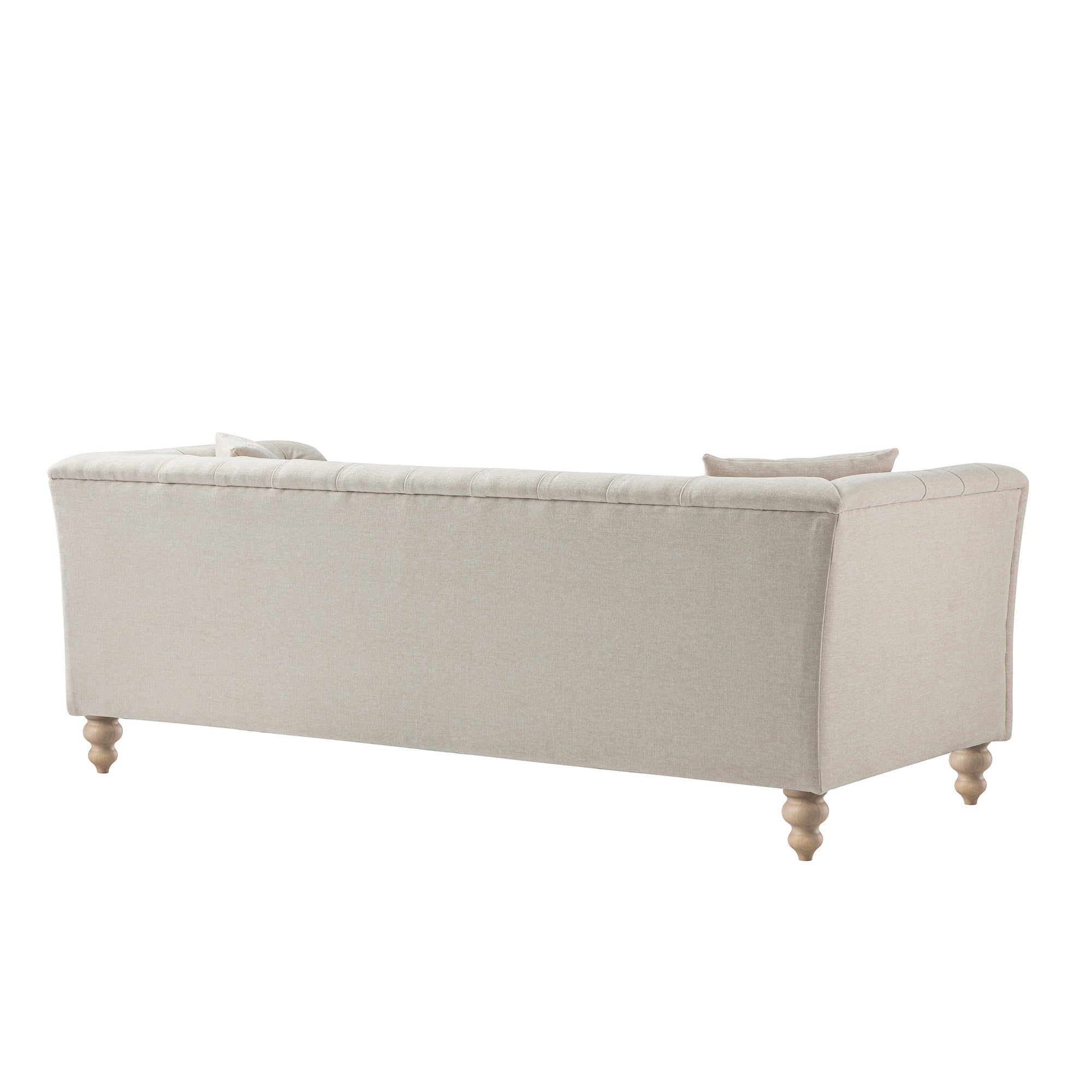 Ashby Chesterfield Large 3-Seater Sofa, Oatmeal Chenille