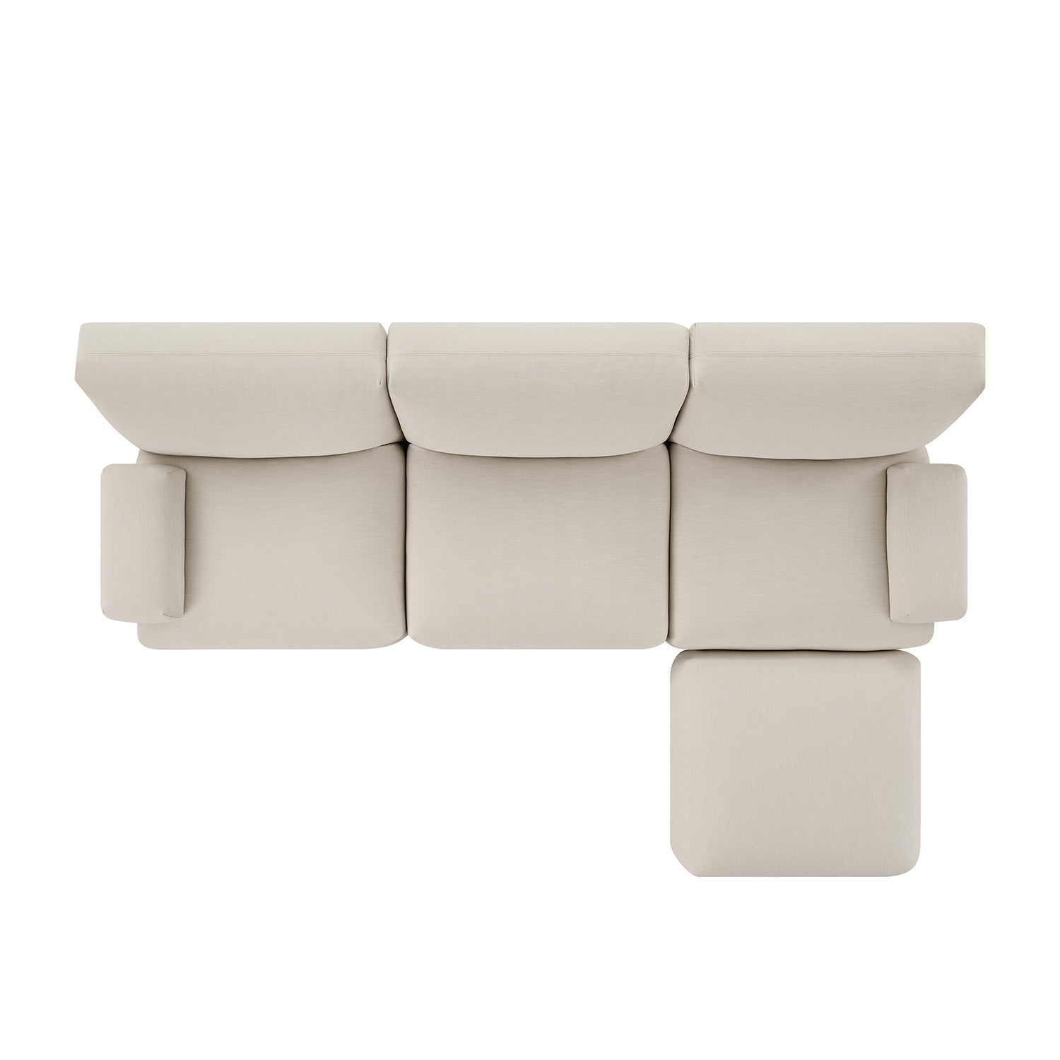 Carlyle Beige Cotton Blend Modular Sofa, 3-Piece Chaise